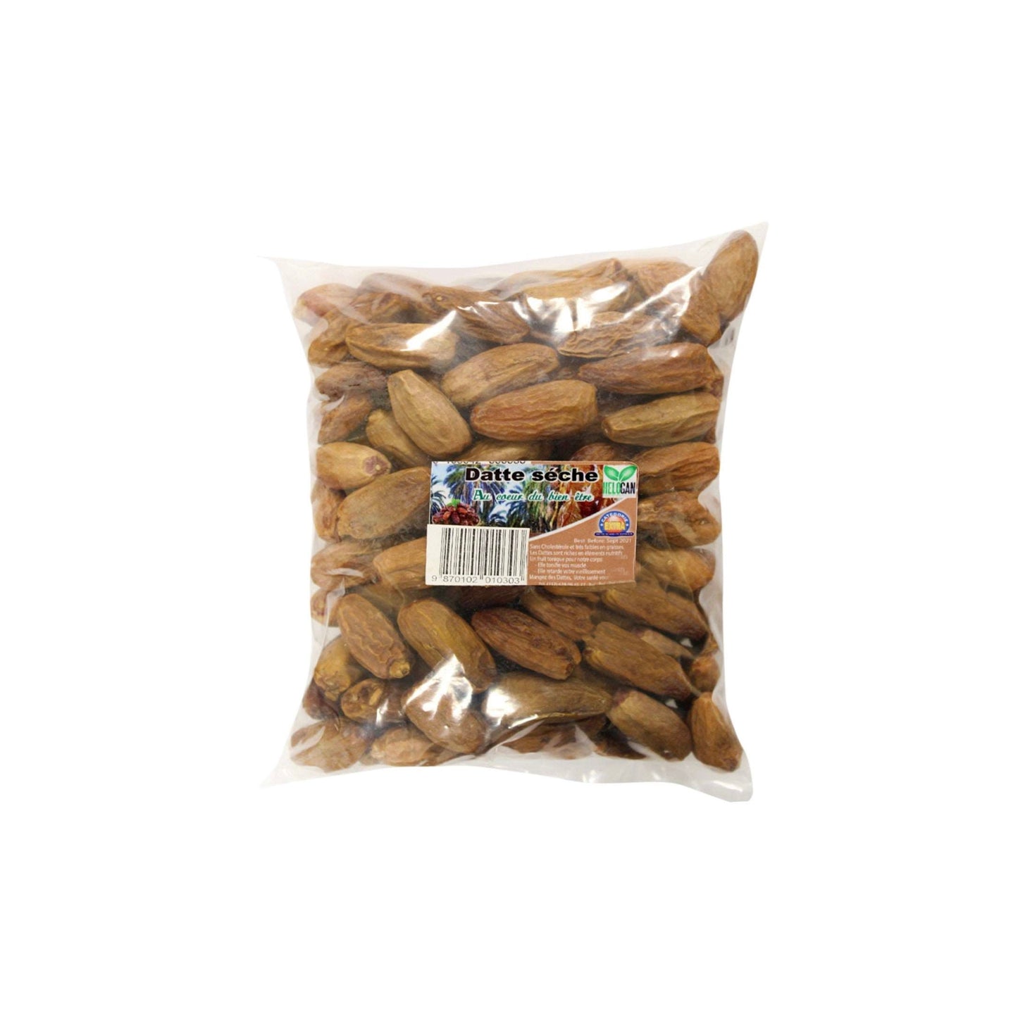Dattes sèches 800g, fruits secs nutritifs.