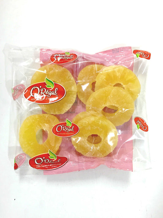 Tranches d'ananas déshydratées 250g, collation exotique et nutritive, idéale pour salades, yaourts, smoothies et pâtisseries, livraison rapide avec produits frais.
