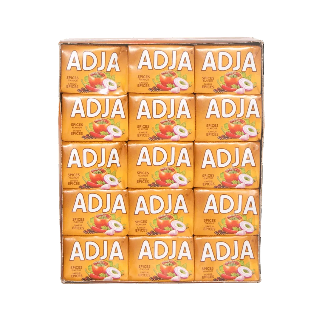 Découvrez les tablettes de bouillon Adja Saveur Épicée, un condiment incontournable pour sublimer vos plats ! Chaque tablette de 12g regorge d'épices authentiques, idéale pour relever vos recettes en un clin d'œil. Transformez vos repas avec ces tablettes de bouillon riches en saveurs dès aujourd'hui !