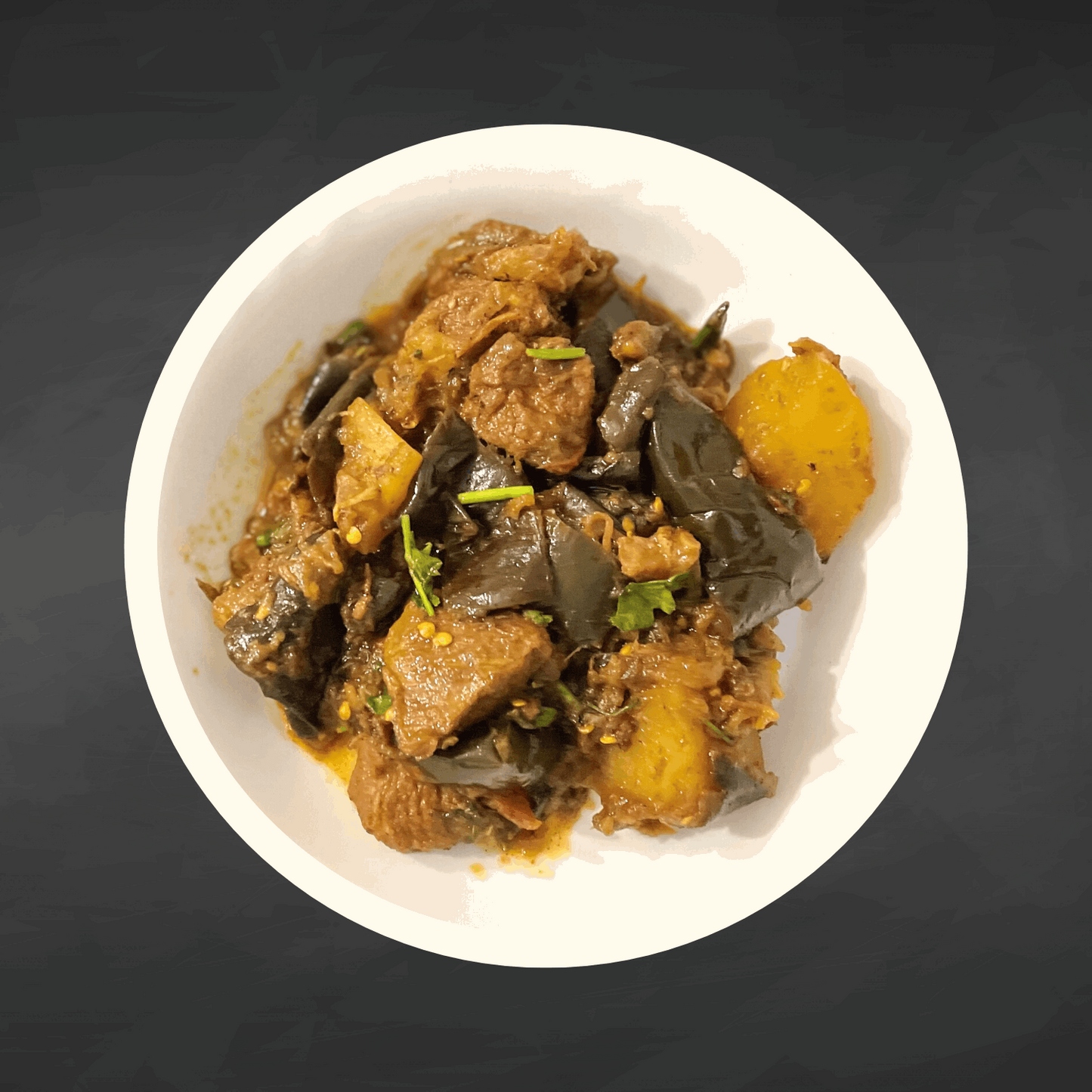 Baingan Aloo Gosht prêt à manger Plat à emporter Baingan Aloo Gosht Baingan Aloo Gosht préparé Baingan Aloo Gosht tout prêt Baingan Aloo Gosht à emporter Baingan Aloo Gosht pratique Baingan Aloo Gosht prêt à emporter Plat Baingan Aloo Gosht à emporter Curry d'aubergines, pommes de terre et viande prêt Baingan Aloo Gosht à emporter