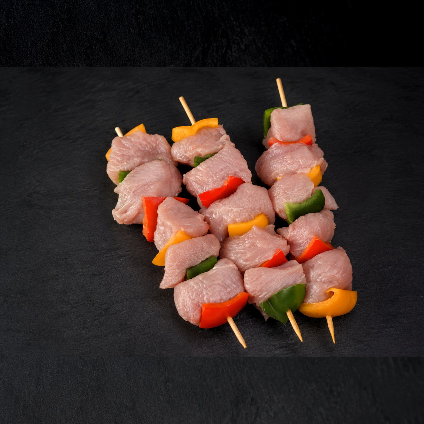 Brochettes de veau natures avec poivrons 800g certifiées halal AVS Achahada - viande fraîche prête à griller