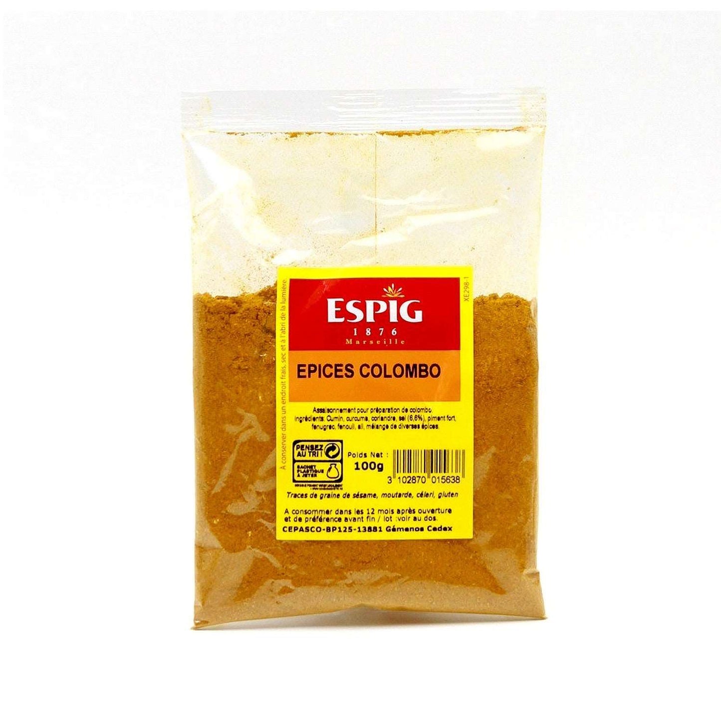 Épices Colombo Espig 100g, mélange aromatique