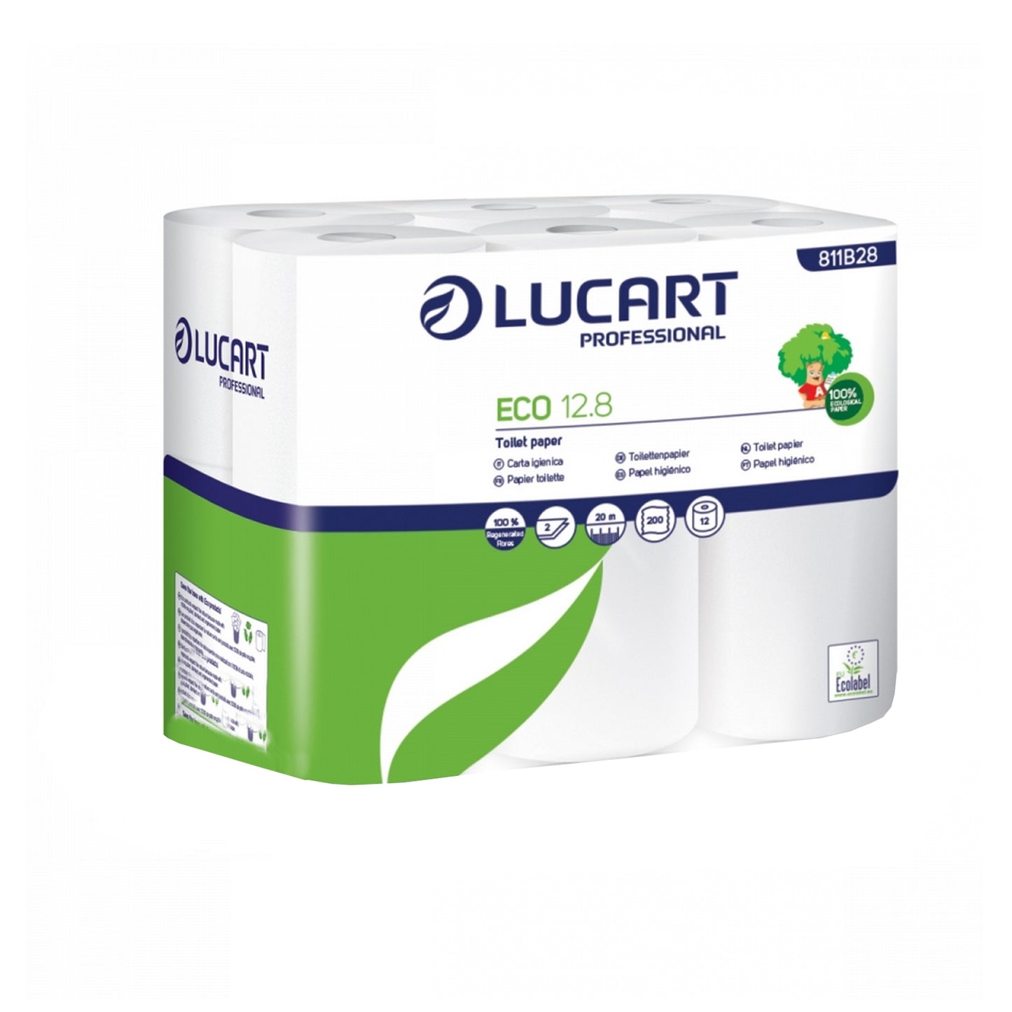 Papier toilette écologique Lucart x12 rouleaux
