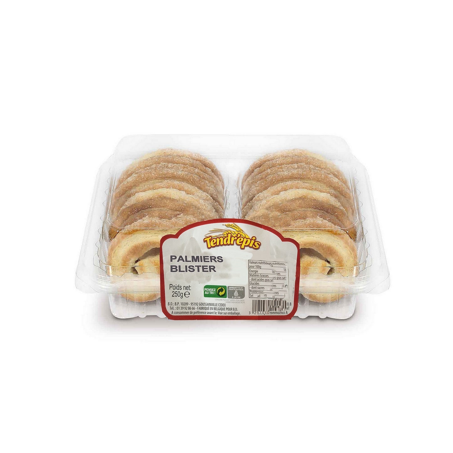 Palmiers feuilletés 250g, délicieuses gourmandises