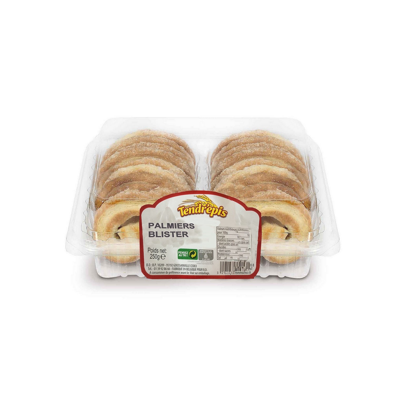 Palmiers feuilletés 250g, délicieuses gourmandises