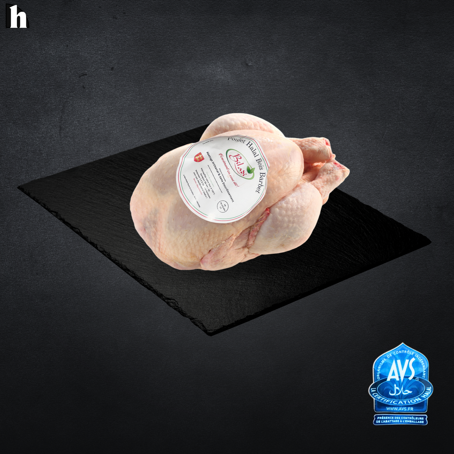 Poulet fermier PAC certifié halal AVS Achahada, élevé en Normandie France, livré sous vide en Chronofresh