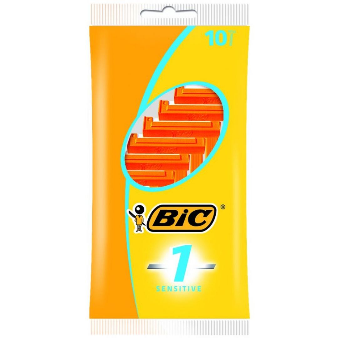 Pack de 10 rasoirs BIC 1 Sensative pour rasage précis et confortable, idéal pour peau sensible, livraison rapide, compatible avec gel et mousse