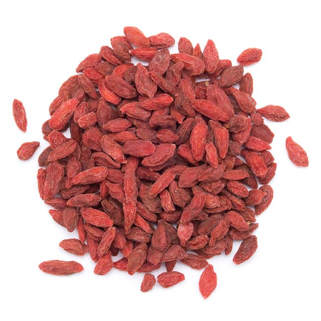 BAIES DE GOJI - SUPERFRUIT AUX MULTIPLES BIENFAITS Les baies de goji sont de petits trésors nutritionnels, reconnus pour leurs nombreux bienfaits pour la santé. Caractéristiques : Emballage : Sachet de 250g Origine : Tibet ou Himalaya Riche en antioxydants Source de vitamines (notamment C) et de minéraux Favorise le bien-être et l'énergie