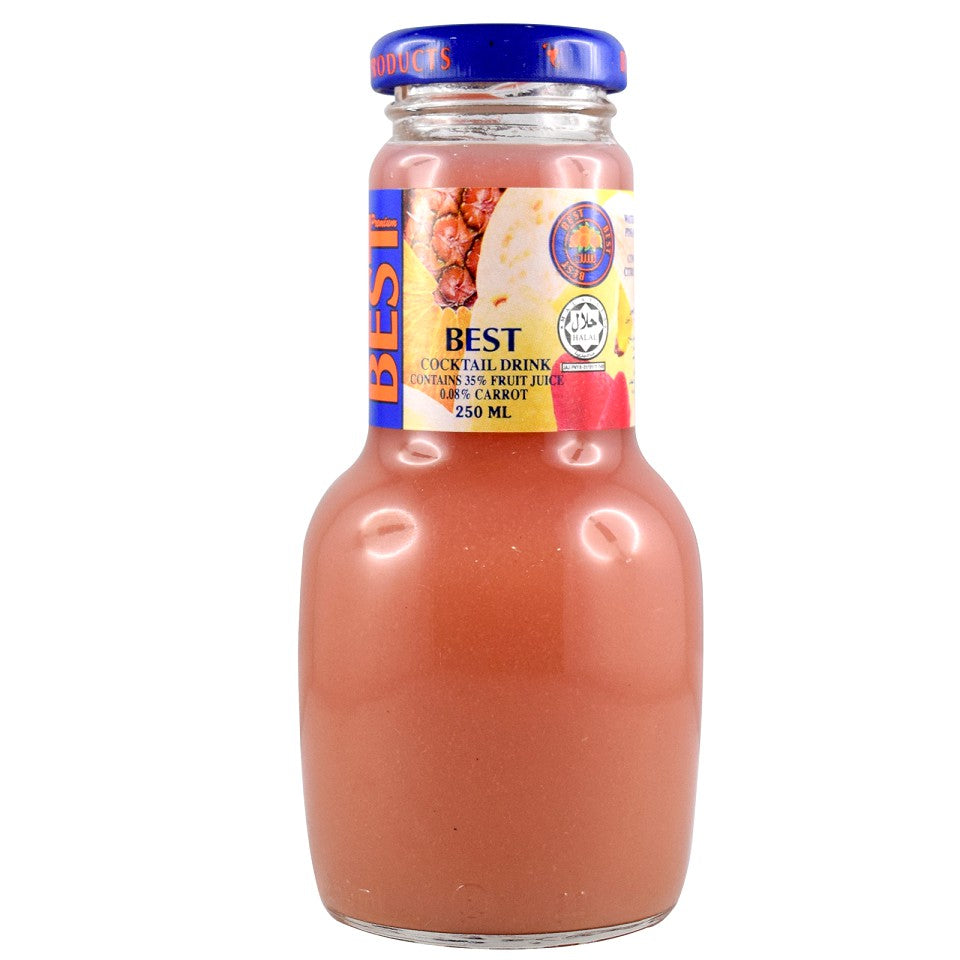a vase with a bottle sitting on top of it