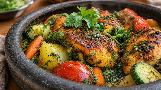 Tajine de poisson à la chermoula, citron et tomates