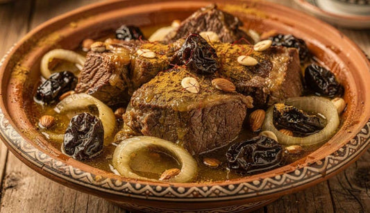 Tajine de boeuf aux pruneaux, plat marocain mijote