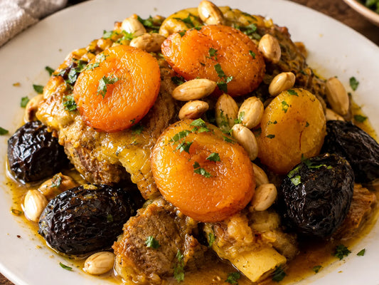 Tajine d'agneau aux pruneaux et amandes, mrouzia