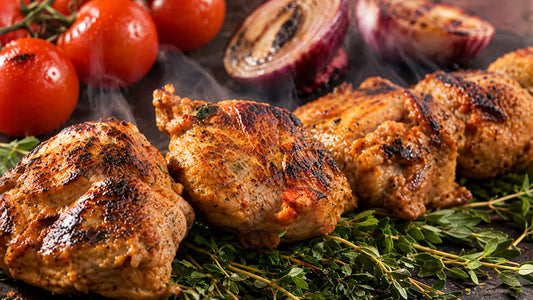 Agneau grillé aux herbes fraîches et au cumin