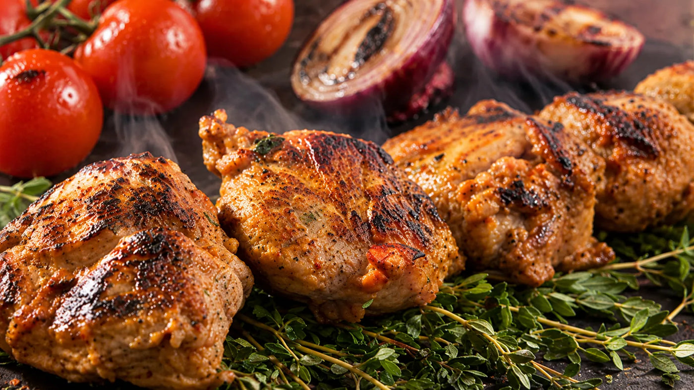 Agneau grillé aux herbes fraîches et au cumin