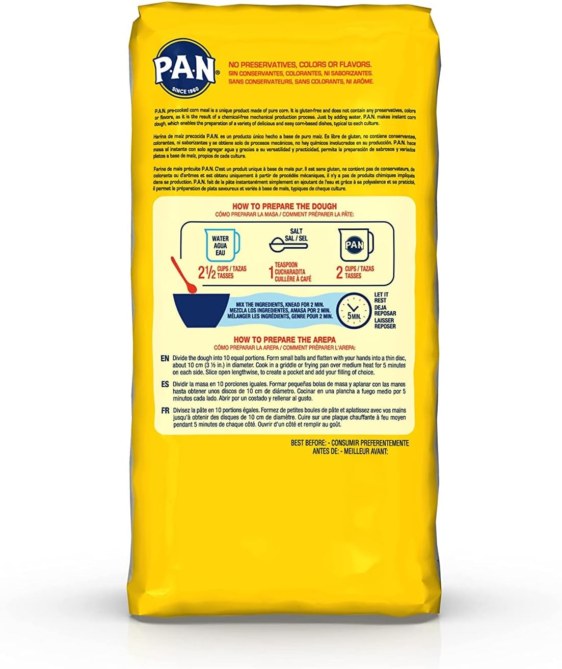 PAN FARINE DE MAIS BLANCHE SANS GLUTEN 1KG