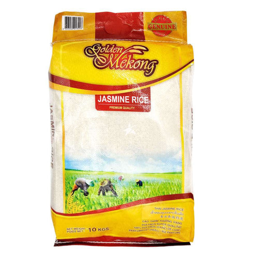 Emballage 10kg de riz jasmin Golden Mekong