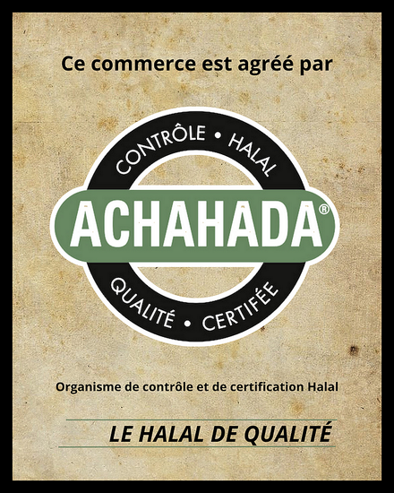 Agrément de certification Achahada de la boucherie Halal Frais, n° 2025-93-07-230