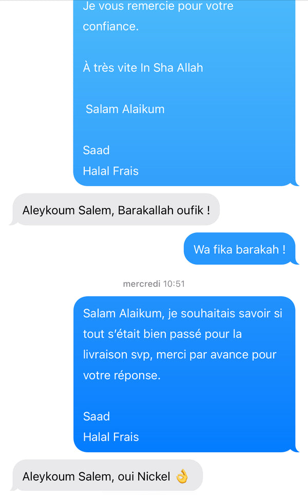 Avis client Halal Frais