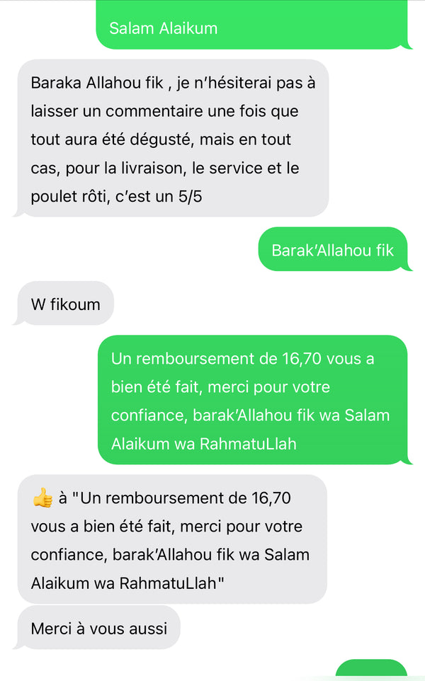 Avis client Halal Frais