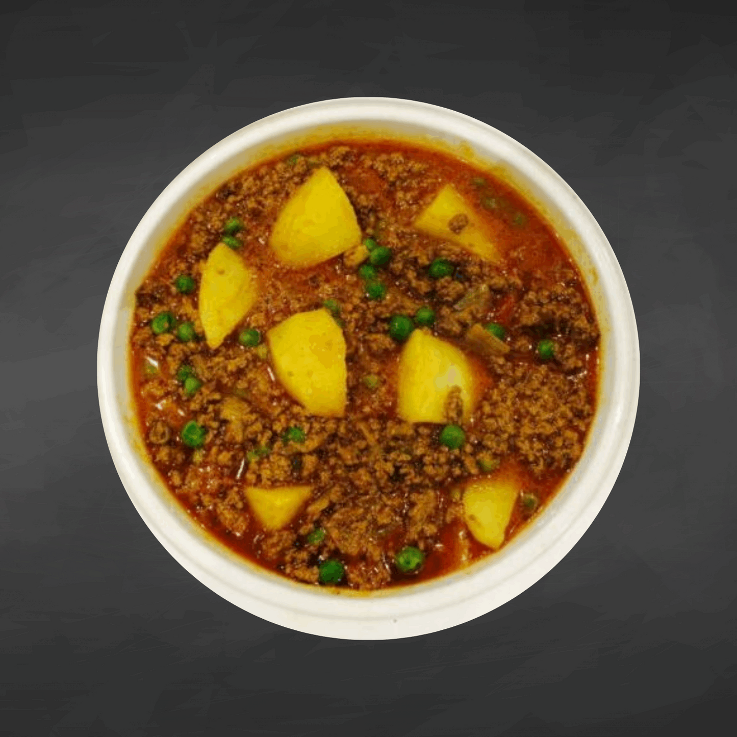 Aloo Matar Keema HALAL avec pommes de terre, petits pois, produit frais, plat indien traditionnel savoureux, livraison rapide