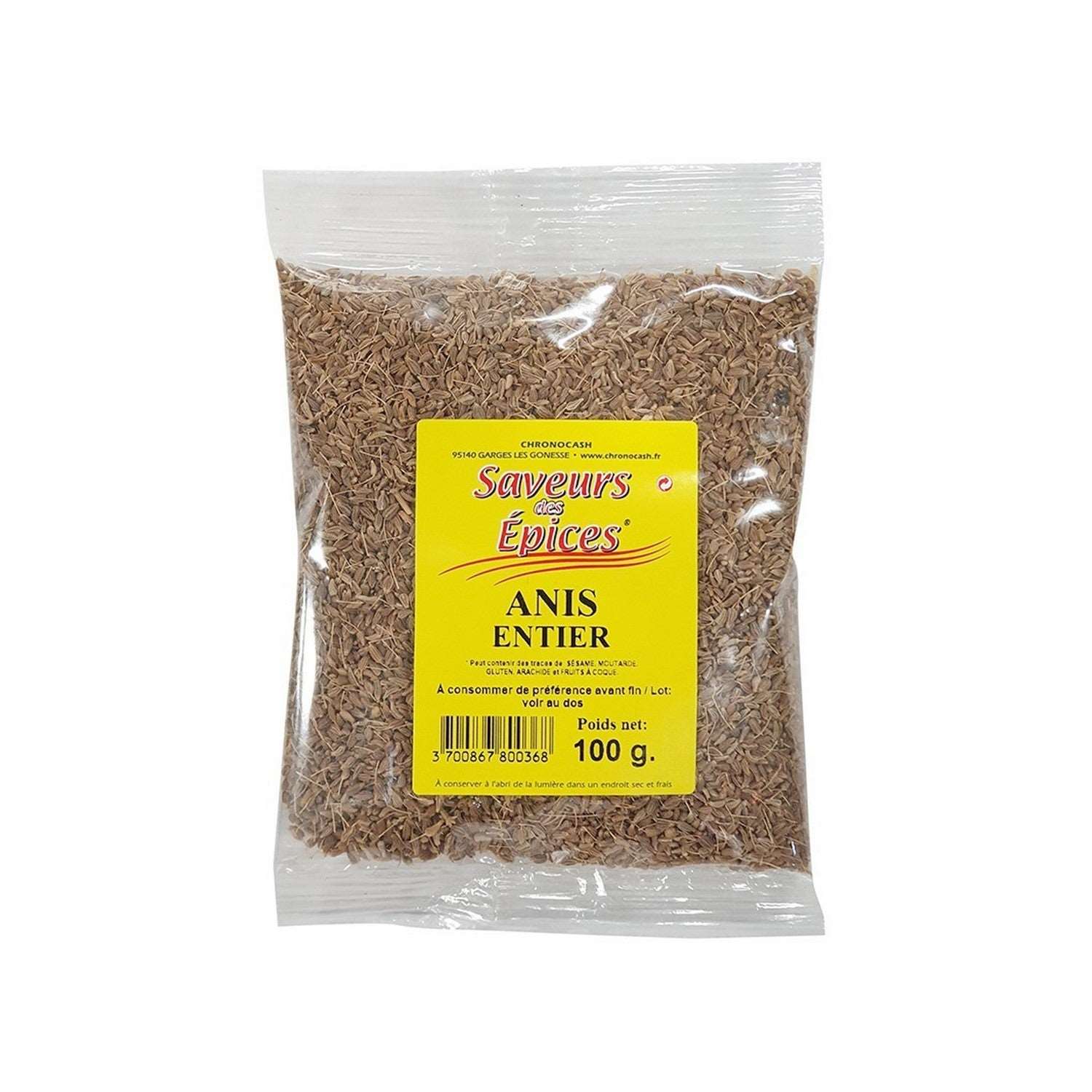 Anis entier 100g Saveurs des Épices pour pâtisseries, boissons chaudes et recettes culinaires. Livraison rapide, qualité exceptionnelle Halalfrais.