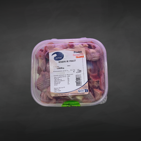 gesier DE POULET BARQUETTE  Halal AVS 1KG-1.1KG