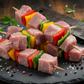 Brochettes de veau marinées avec poivrons 800g certifiées halal AVS Achahada - viande fraîche prête à griller