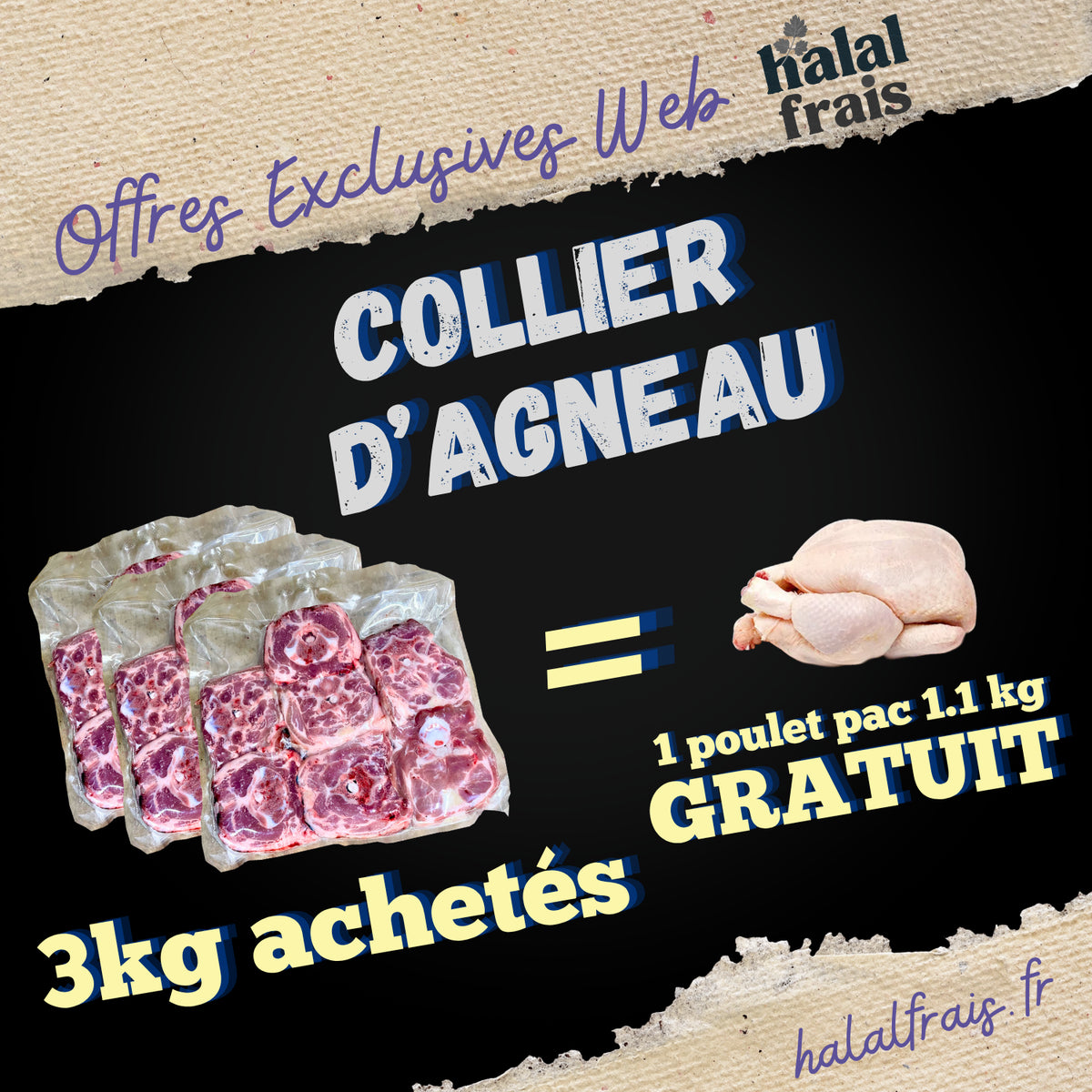 COLLIER D'AGNEAU 1KG AVS