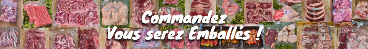 commandez vous serez emballés ! banniere présentant des viandes fraiches emballées sous vides avant d'être expédiées via chronofresh dans toute la france nous vous livrons des viandes fraîches et certifiées Achahada et Avs partout en France via Chronofresh
