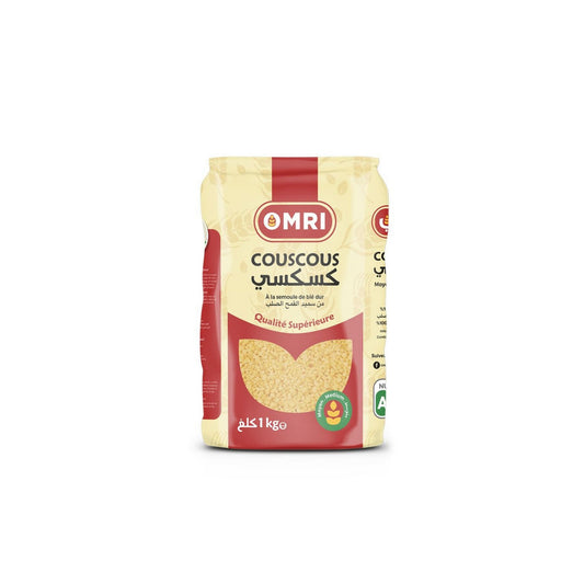 Couscous moyen OMRI 1kg en paquet.