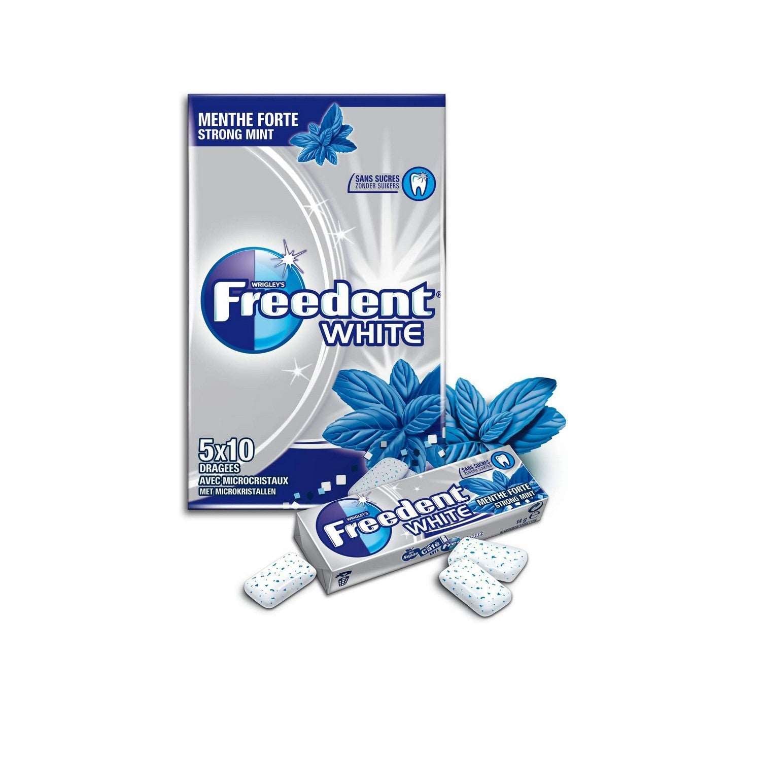 Chewing-gum FREEDENT WHITE menthe forte 5+1