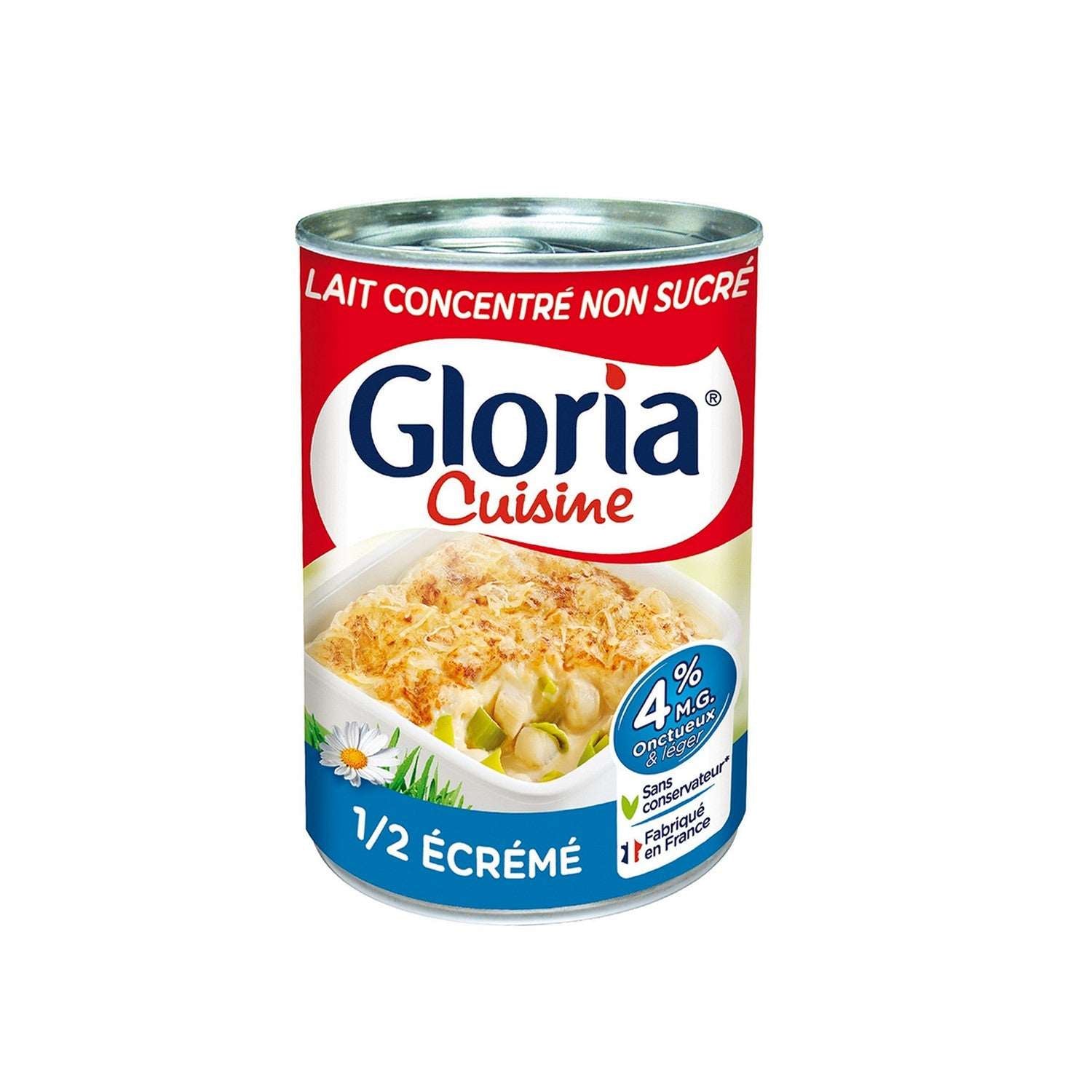 Lait concentré non sucré GLORIA 410g.