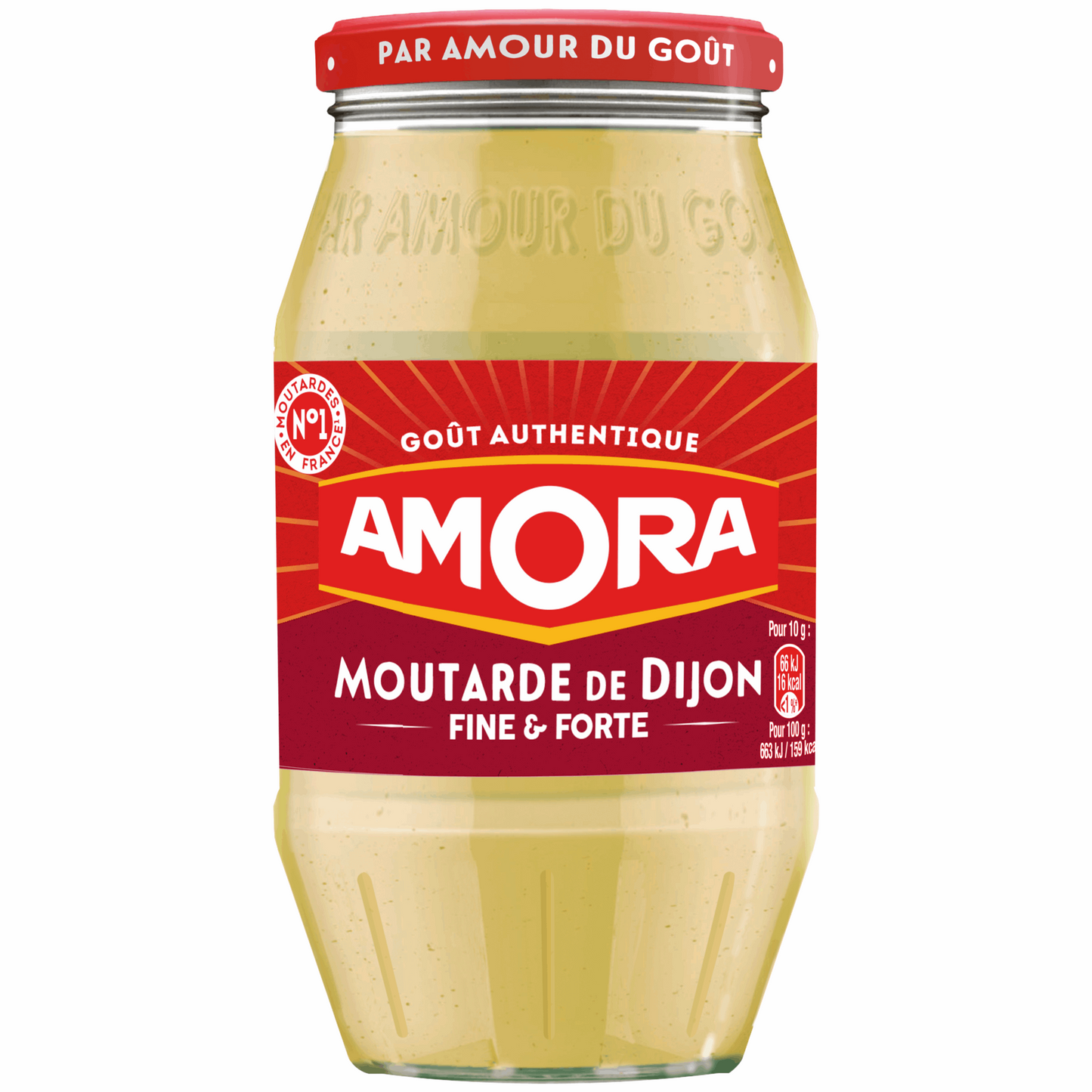 AMORA MOUTARDE FORTE 435G, moutarde épicée pour relever vos plats, ingrédient de qualité, saveur intense, livraison rapide, condiment fort, cuisine authentique.