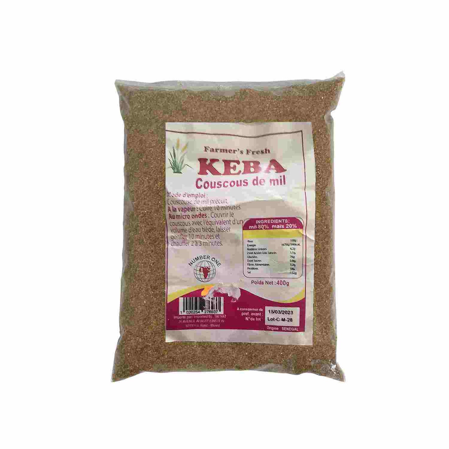 Couscous de mil KEBA 400g emballage.