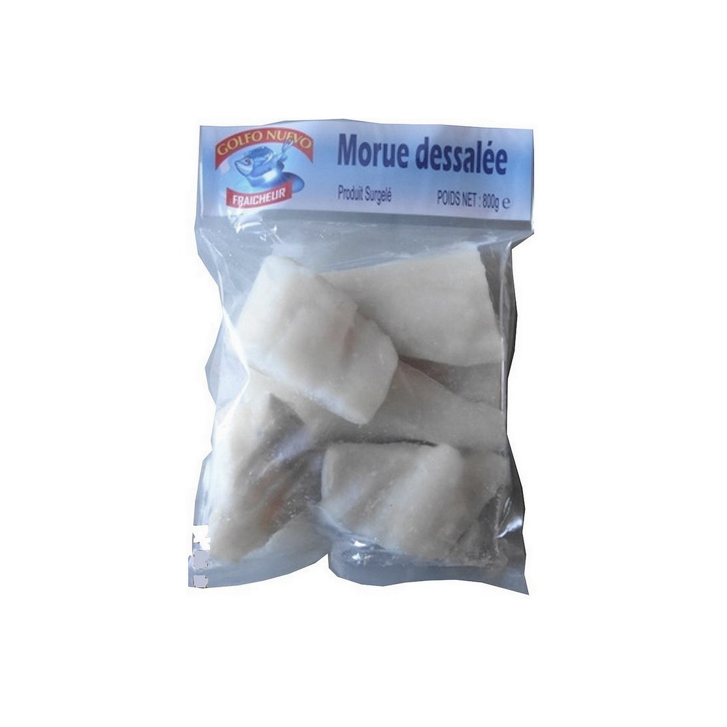 morue dessalée surgelée en sachet de 800g