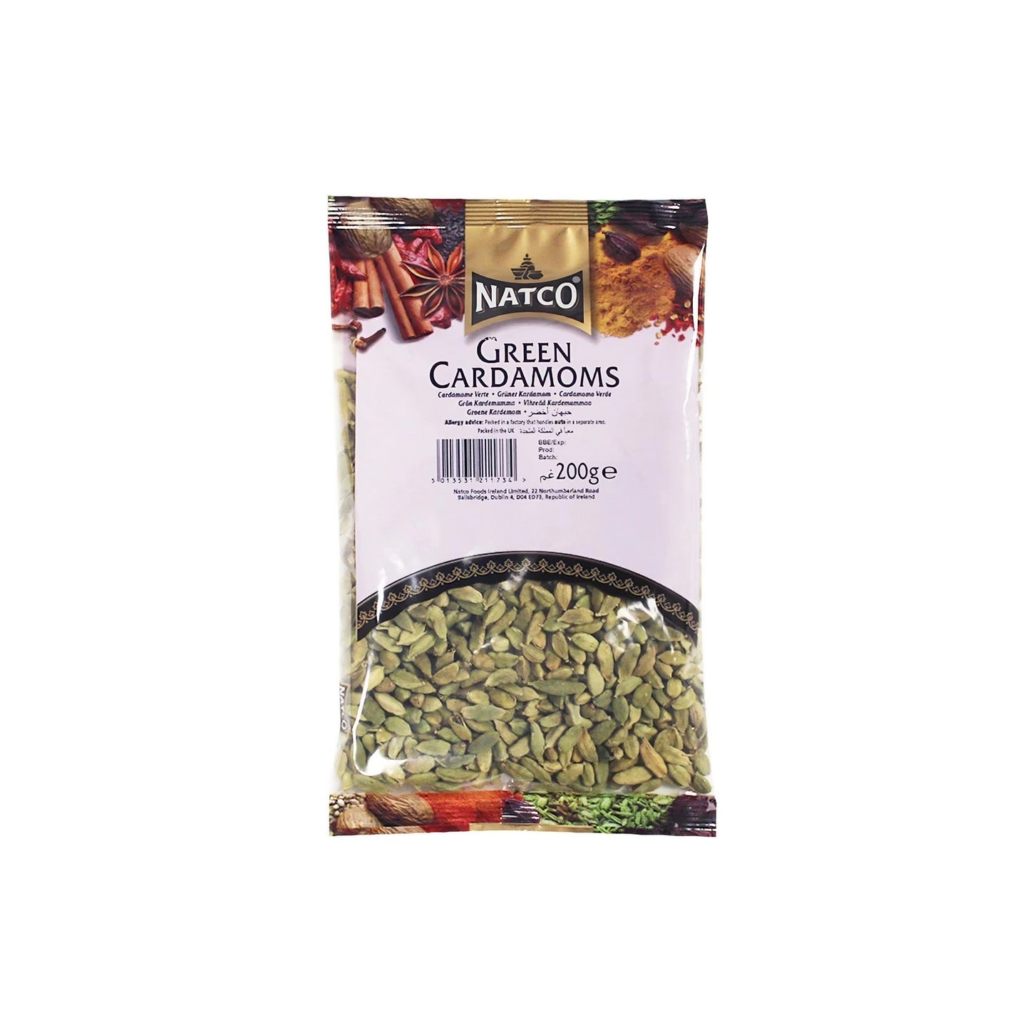 natco green cardamoms cardamomes vertes 200g