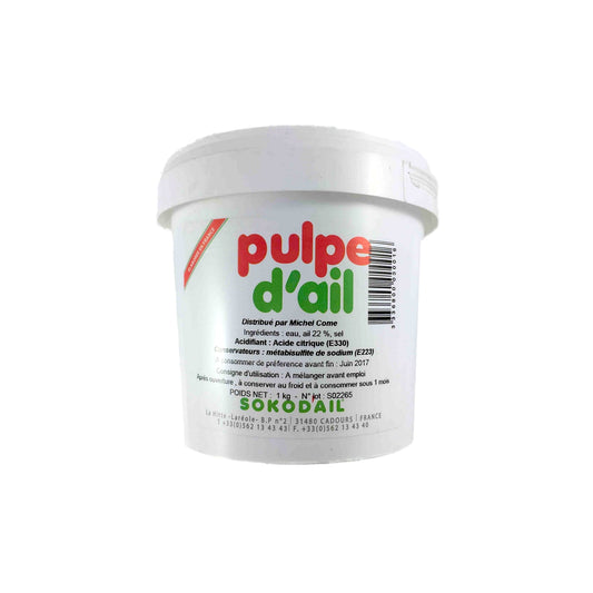 Pulpe d'ail 1kg Sokod'Ail emballage