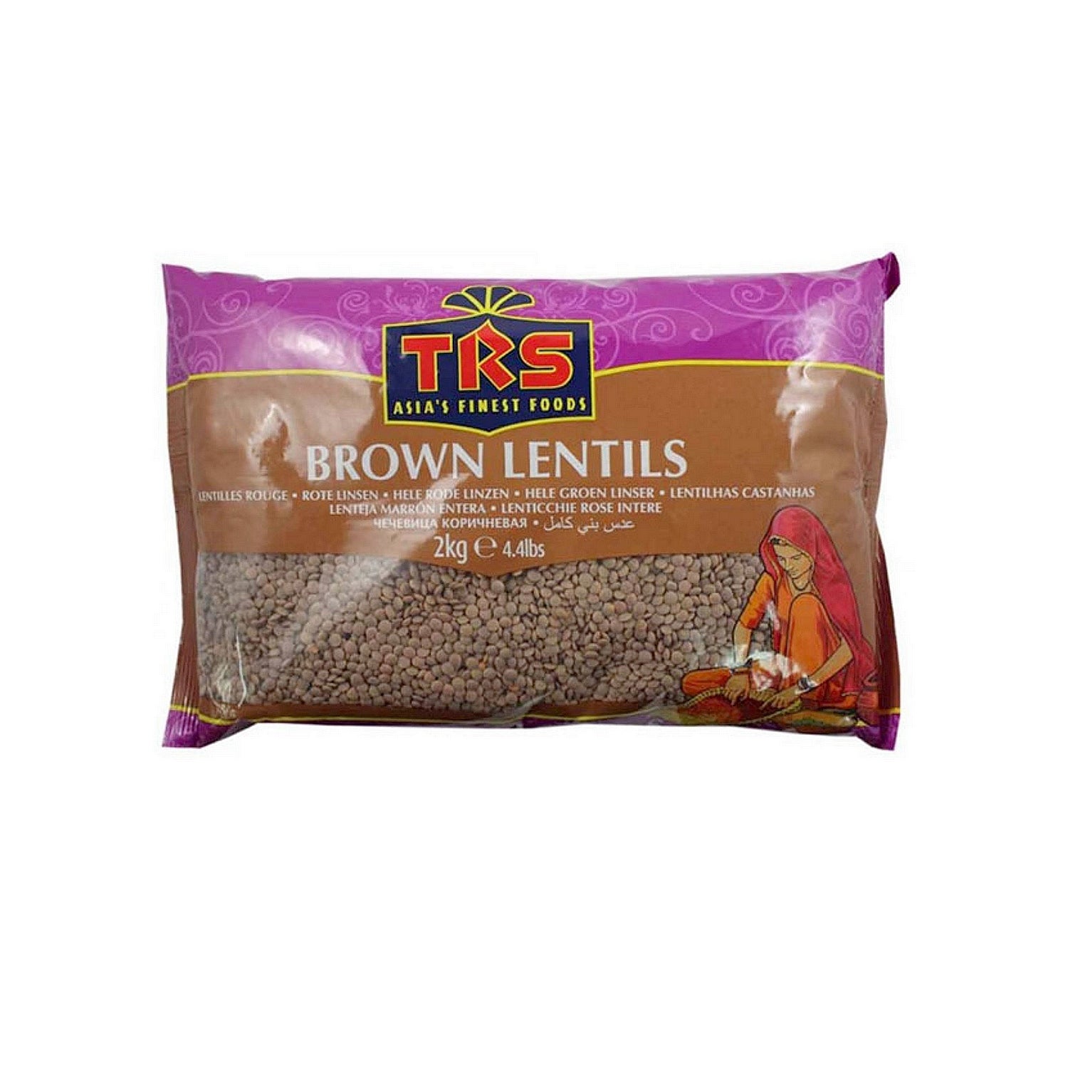 Lentilles brunes Masoor TRS 2kg emballage