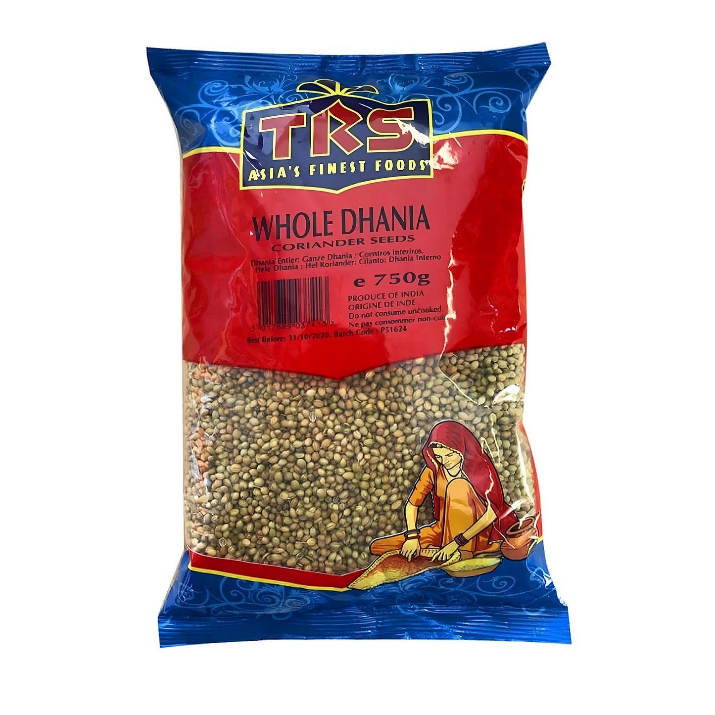 Épices TRS Dhania Coriandre 750g emballage