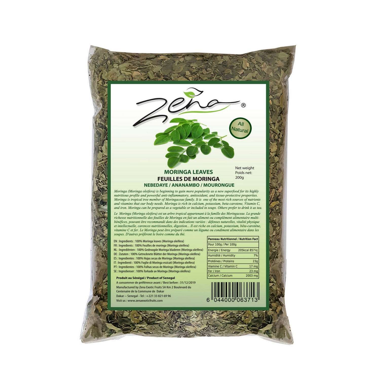 Feuilles de Moringa 100g Zena - Thés