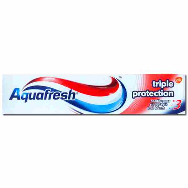 Dentifrice Aquafresh 100ml pour hygiène bucco-dentaire.