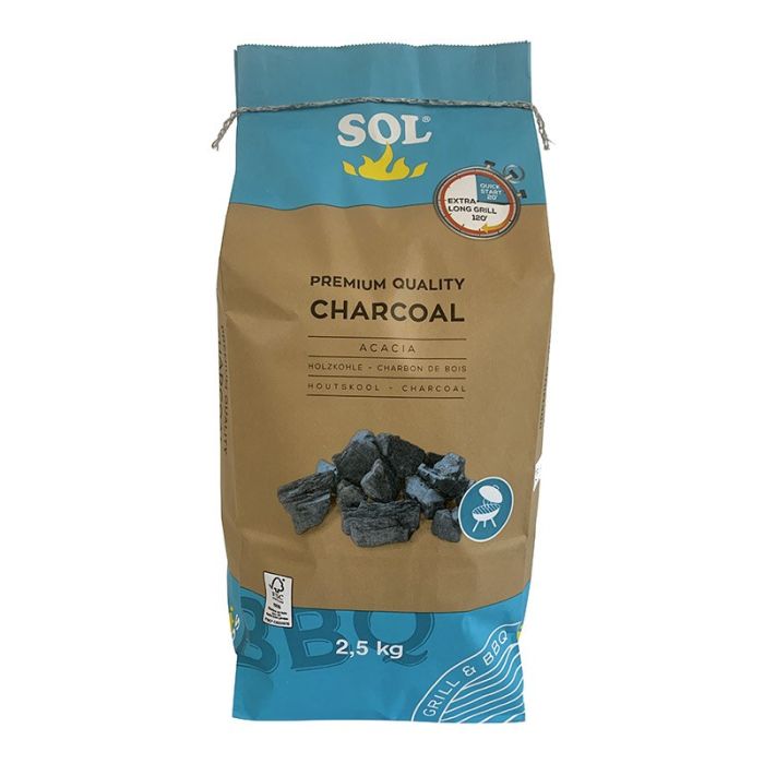 Charbon de bois 2.5KG idéal pour barbecues et grillades, qualité supérieure, chaleur constante et durable, livraison rapide