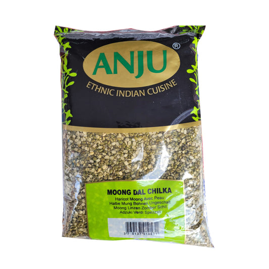 Anju Moong Dal Chilka 1 KG, lentilles vertes fendillées, fraicheur, riche en protéines, fibres, cuisine indienne, livraison rapide, qualité premium