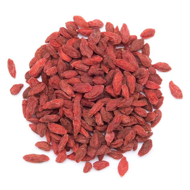  BAIES DE GOJI - SUPERFRUIT AUX MULTIPLES BIENFAITS  Les baies de goji sont de petits trésors nutritionnels, reconnus pour leurs nombreux bienfaits pour la santé.  Caractéristiques :  Emballage : Sachet de 250g Origine : Tibet ou Himalaya Riche en antioxydants Source de vitamines (notamment C) et de minéraux Favorise le bien-être et l'énergie