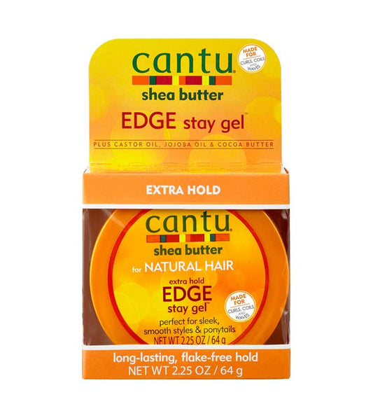 Cantu Edge Stay Gel Gel pour les bordures Cantu Tenue longue durée Gel coiffant pour les bordures Contrôle des frisottis Formule légère Cantu Brillant naturel Coiffure impeccable Gel coiffant sans résidus Gel coiffant pour cheveux naturels