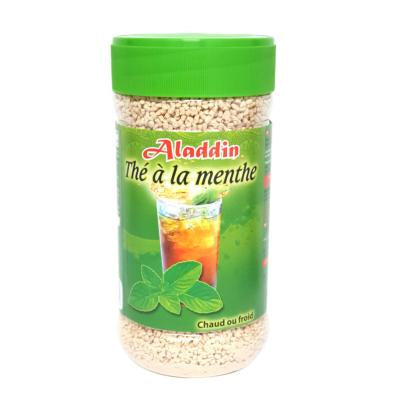 Thé instantané à la menthe Aladdin 400g rafraîchissant écoresponsable préparation rapide pour détente et repas.