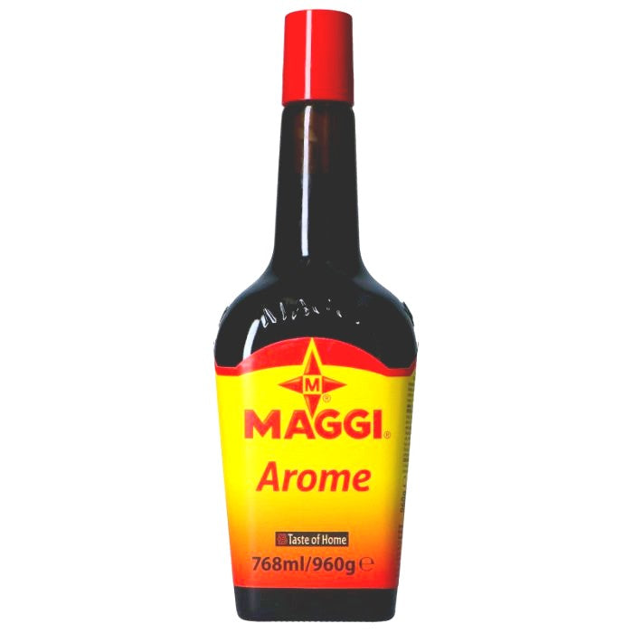  Maggi Sauce 768ml: La sauce Maggi en bouteille de 768ml offre une abondance de saveur pour satisfaire vos papilles gustatives. Cet assaisonnement polyvalent est idéal pour rehausser le goût de divers plats, devenant ainsi un indispensable dans votre cuisine.  Amplifiez le goût de vos plats préférés avec la générosité de la sauce Maggi en format familial de 768ml !960g,liquid,seasoning,